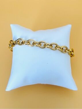 Vintage Milor Italy Gold tone Rope Chain Link Bracelet Chunky